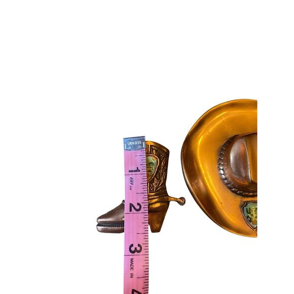 Copper Hat Cigarette Holder And Cowboy Boot Toothpick Holder Austin Texas - Picture 10 of 12